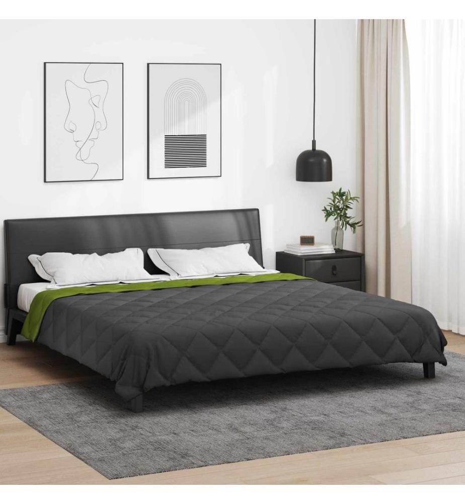 Sommerdecke Grün und Anthrazit 200 x 200 cm Microfiber