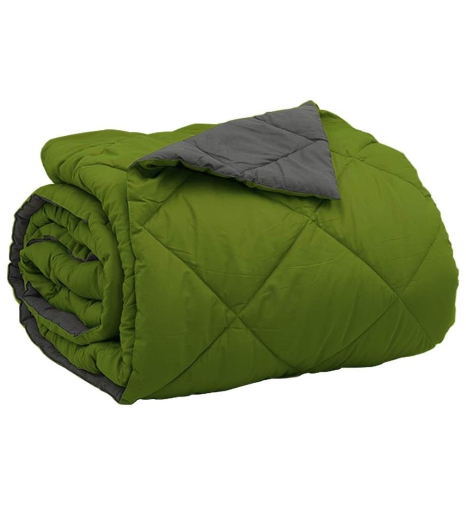 Sommerdecke Grün und Anthrazit 200 x 200 cm Microfiber