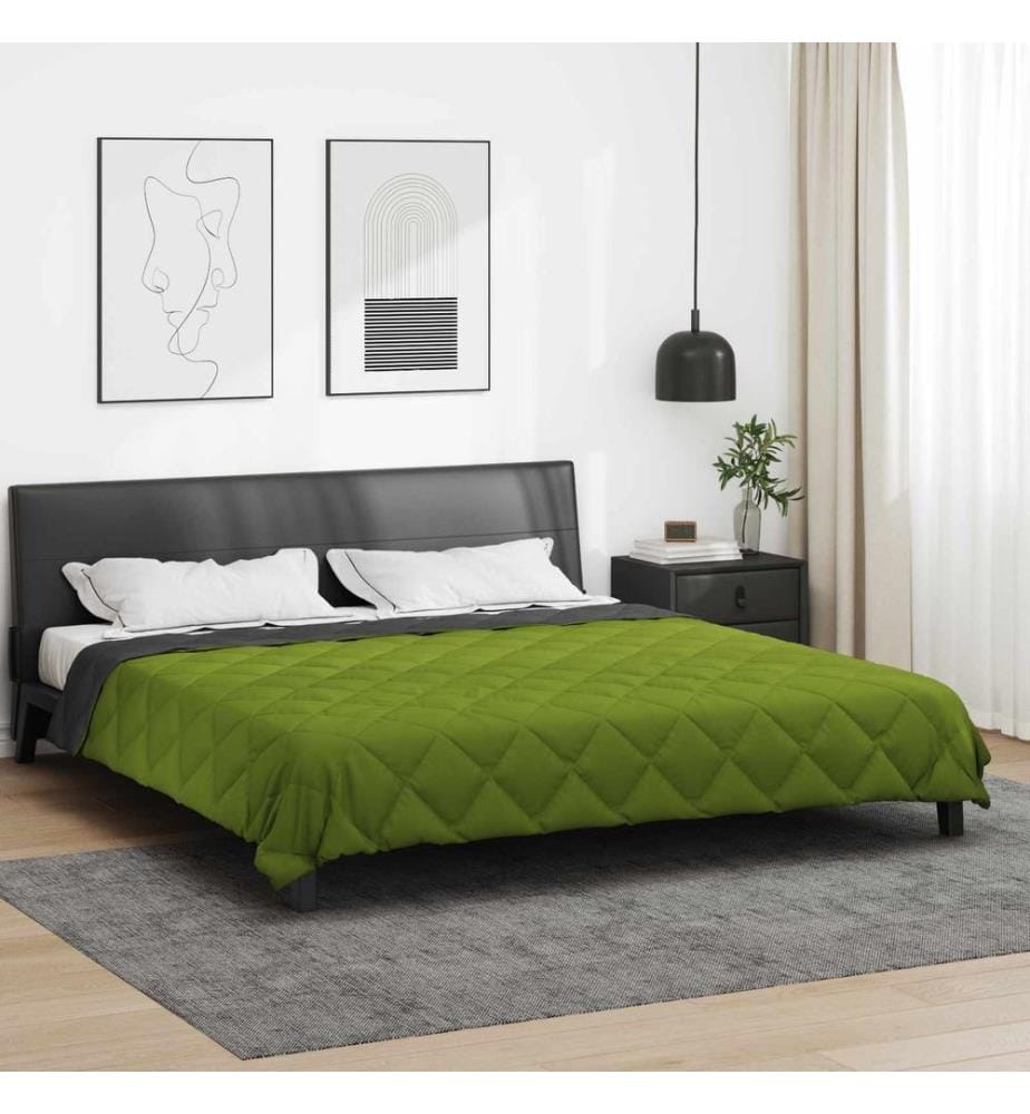 Sommerdecke Grün und Anthrazit 220 x 200 cm Microfiber