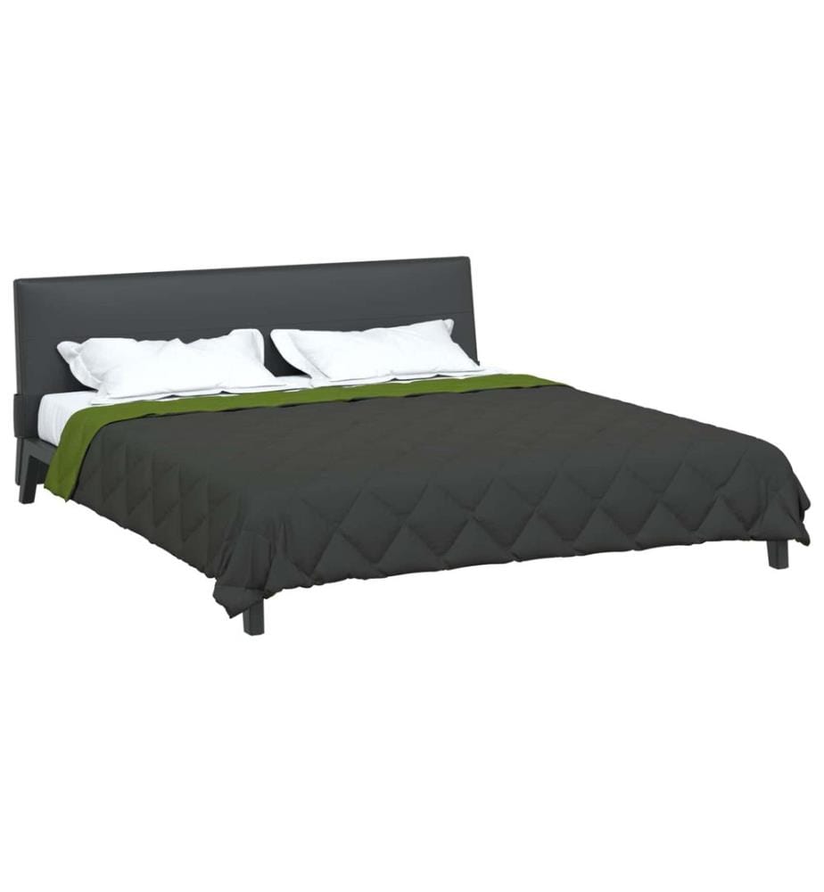 Sommerdecke Grün und Anthrazit 220 x 240 cm Microfiber