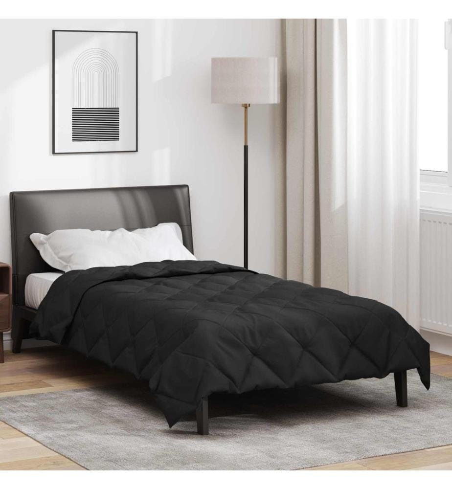 Sommerdecke Schwarz 220 x 135 cm Microfiber