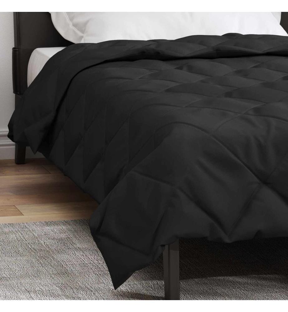 Sommerdecke Schwarz 220 x 135 cm Microfiber