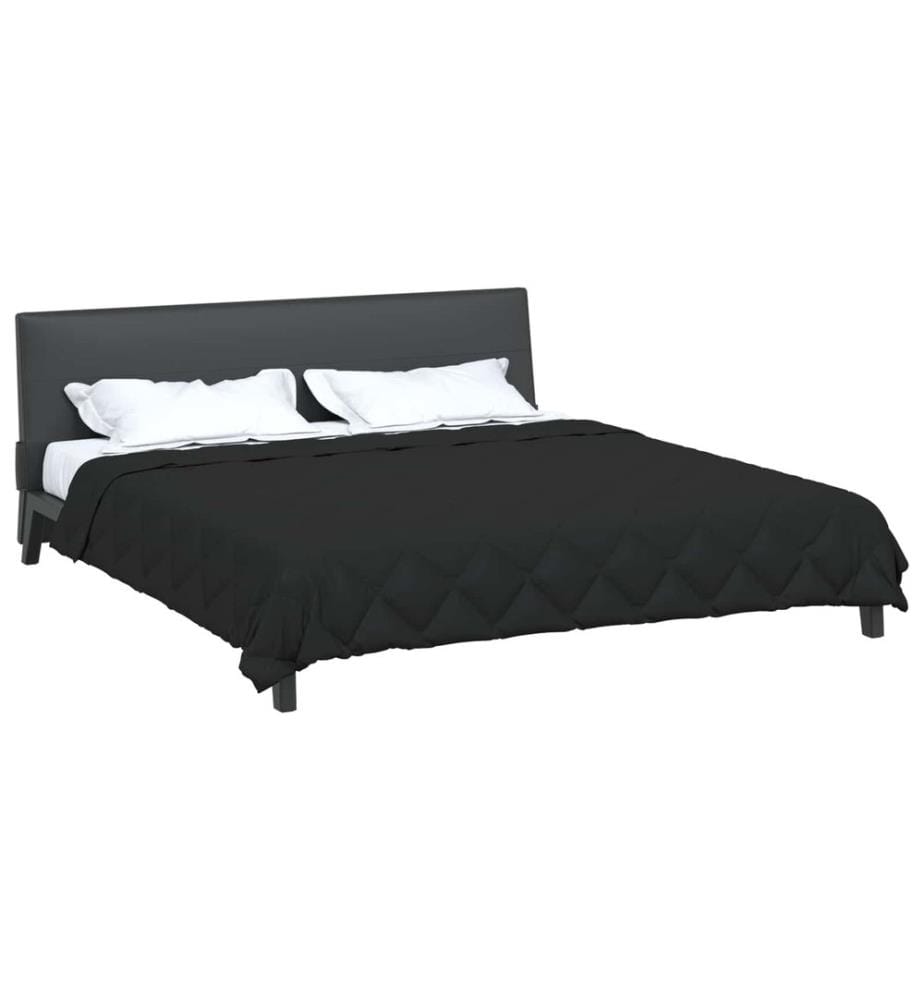 Sommerdecke Schwarz 220 x 260 cm Microfiber