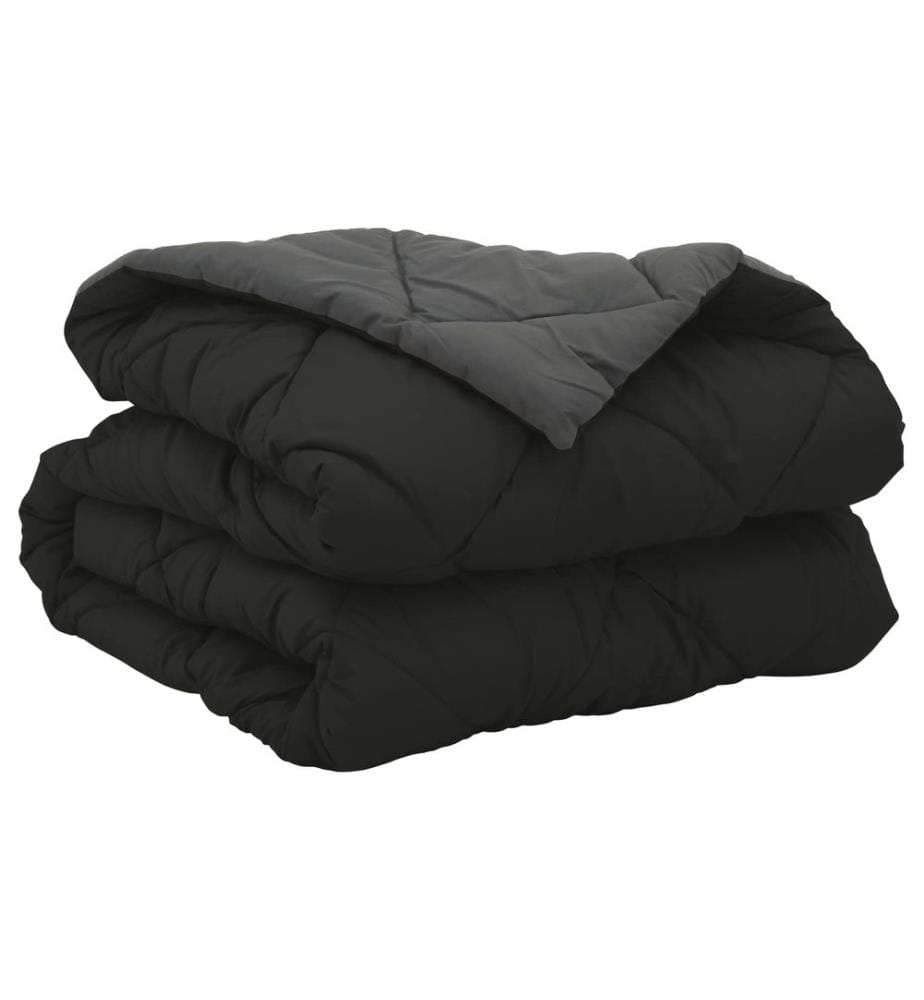 Sommerdecke Schwarz und Anthrazit 200 x 140 cm Microfiber