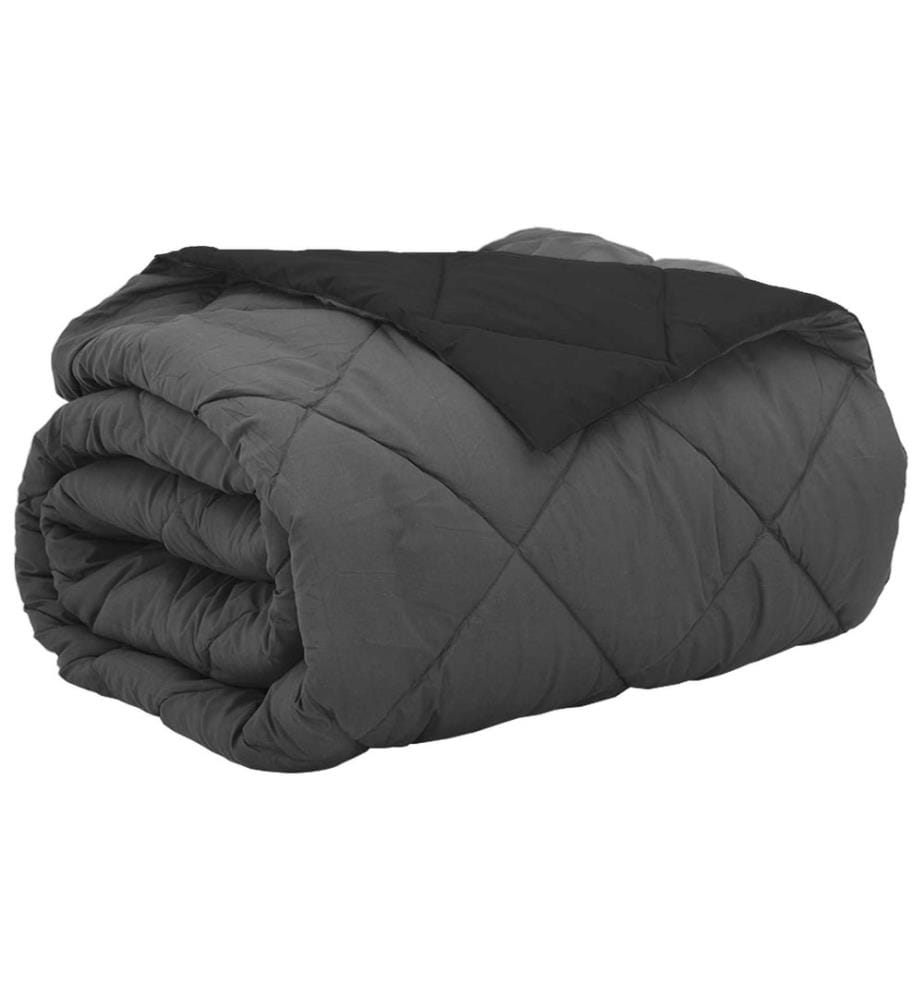 Sommerdecke Schwarz und Anthrazit 200 x 200 cm Microfiber