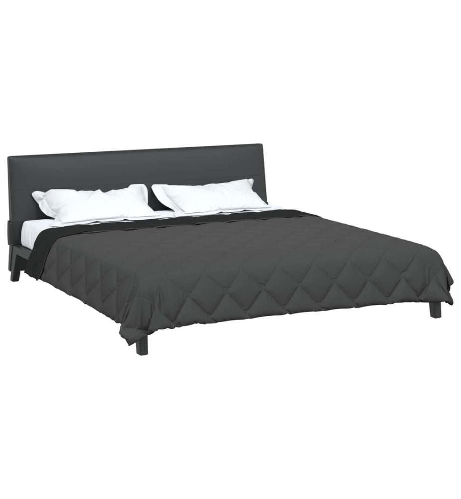 Sommerdecke Schwarz und Anthrazit 240 x 200 cm Microfiber