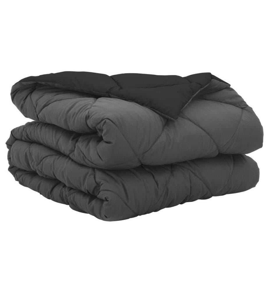 Sommerdecke Schwarz und Anthrazit 220 x 155 cm Microfiber