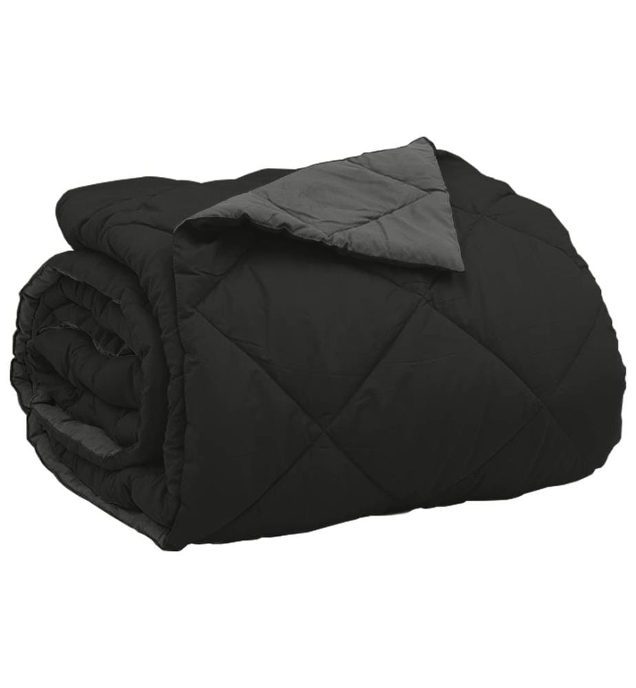 Sommerdecke Schwarz und Anthrazit 220 x 200 cm Microfiber