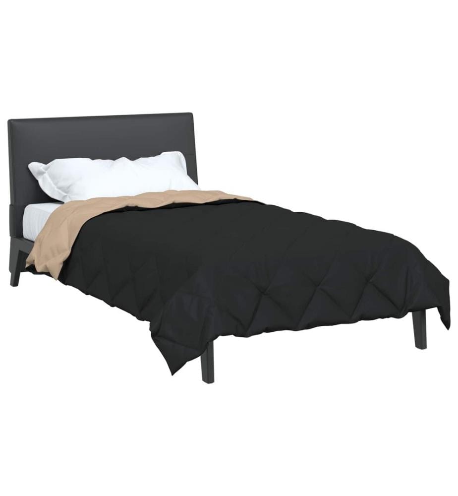 Sommerdecke Schwarz und Taupe 220 x 135 cm Microfiber