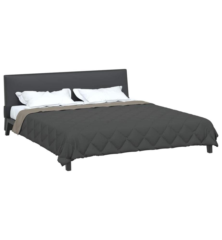 Sommerdecke Hellgrau und Anthrazit 240 x 260 cm Microfiber