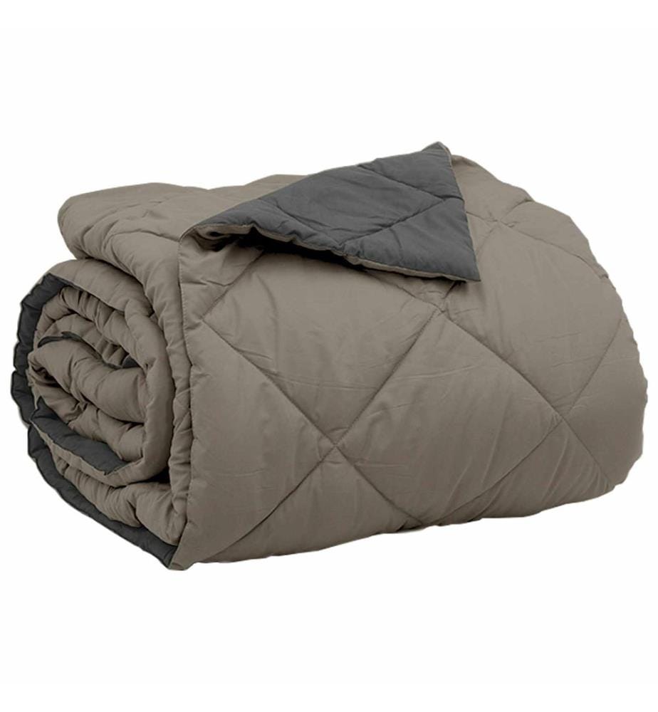 Sommerdecke Hellgrau und Anthrazit 240 x 260 cm Microfiber