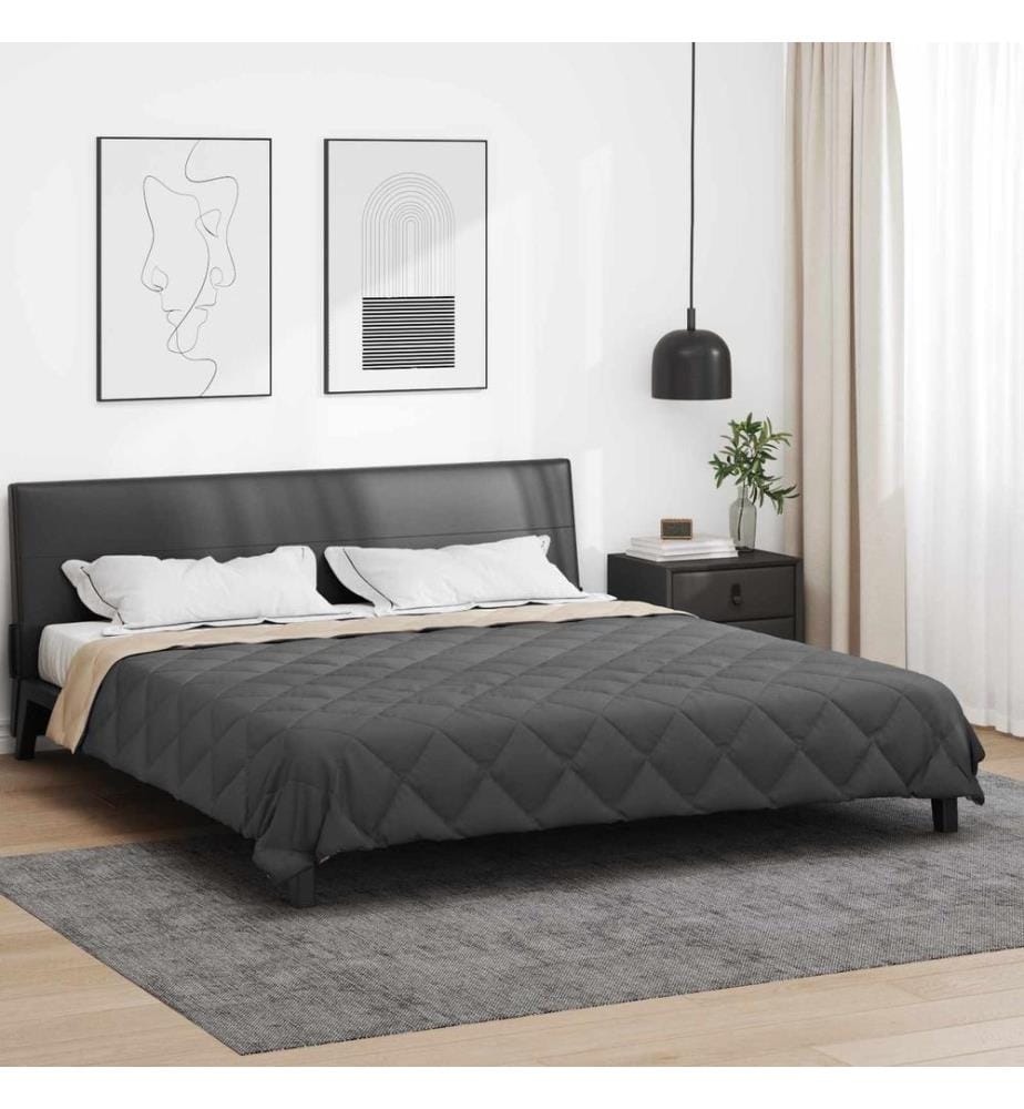 Ganzjahresbettdecke Anthrazit und Taupe 200 x 200 cm Microfiber