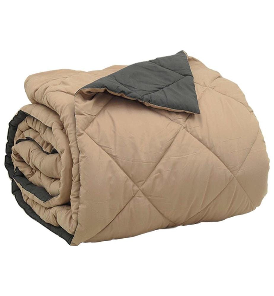 Ganzjahresbettdecke Anthrazit und Taupe 200 x 200 cm Microfiber