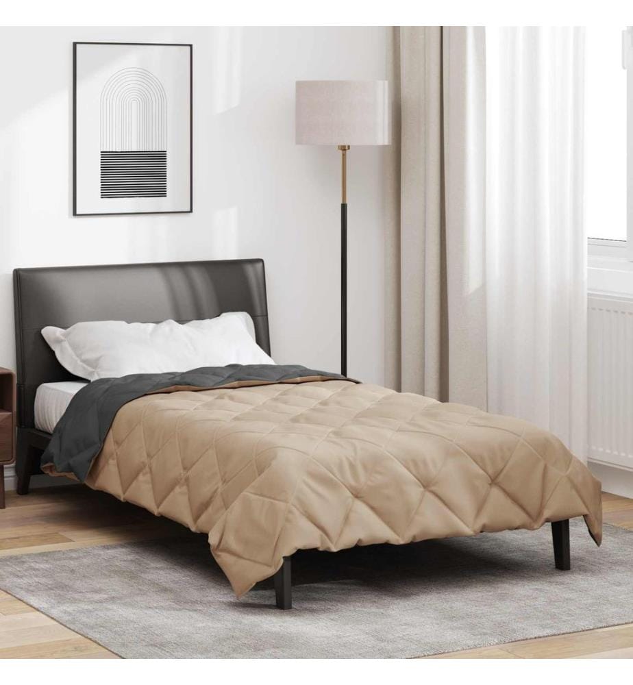 Duvet complet toute l'année Anthracite et Taupe 220 x 140 cm