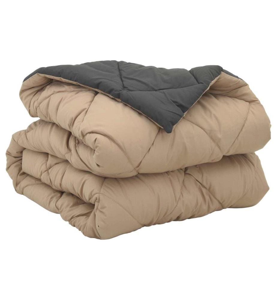 Duvet complet toute l'année Anthracite et Taupe 220 x 140 cm