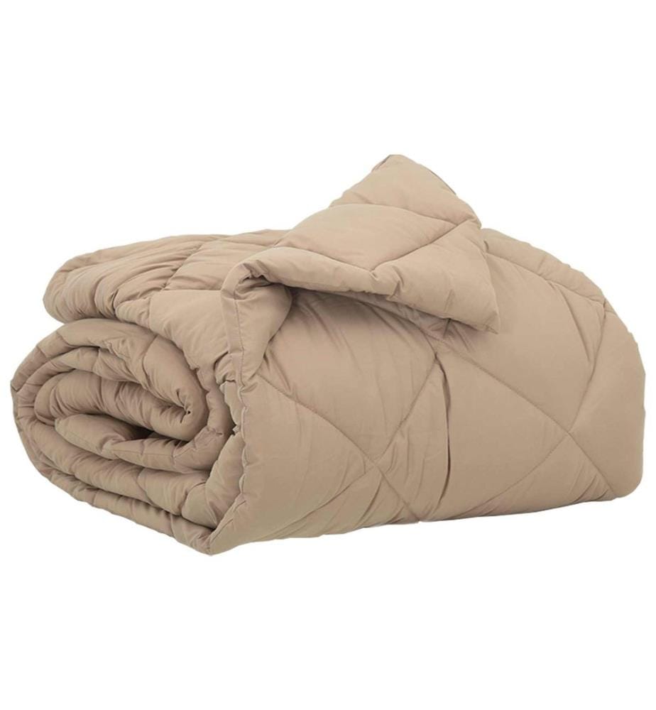 Ganzjahresbettdecke Taupe 220 x 155 cm Microfiber