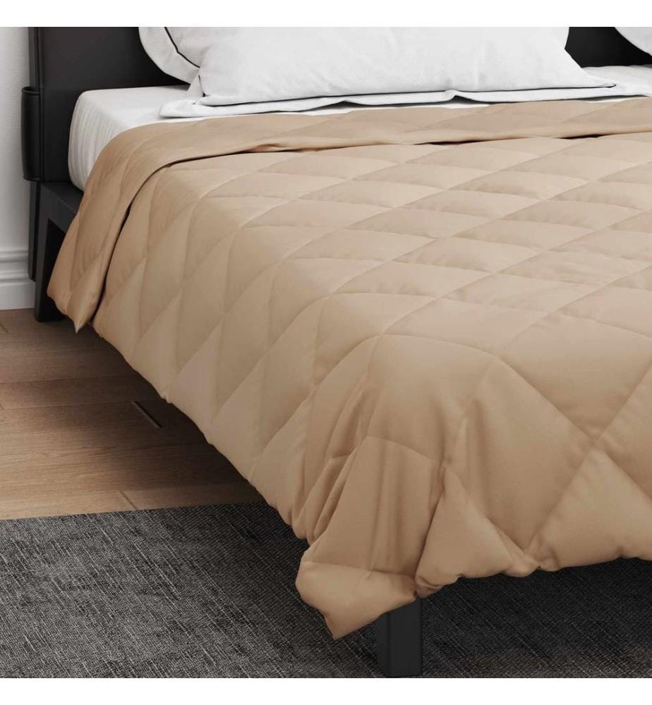 Ganzjahresbettdecke Taupe 220 x 200 cm Microfiber