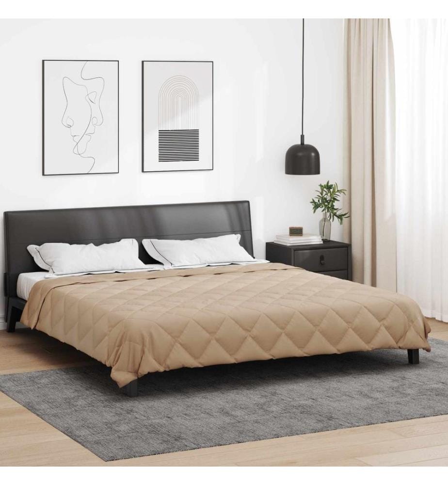 Ganzjahresbettdecke Taupe 220 x 260 cm Microfiber