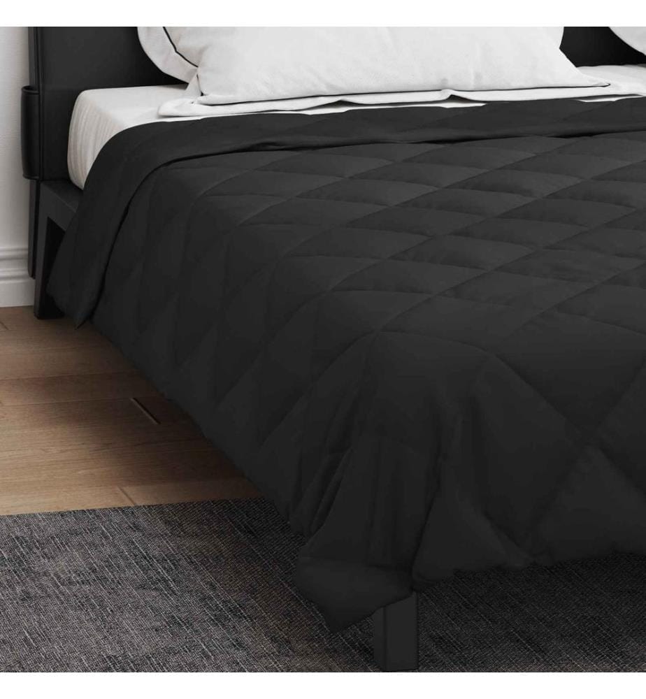 Ganzjahresbettdecke Schwarz 220 x 200 cm Microfiber