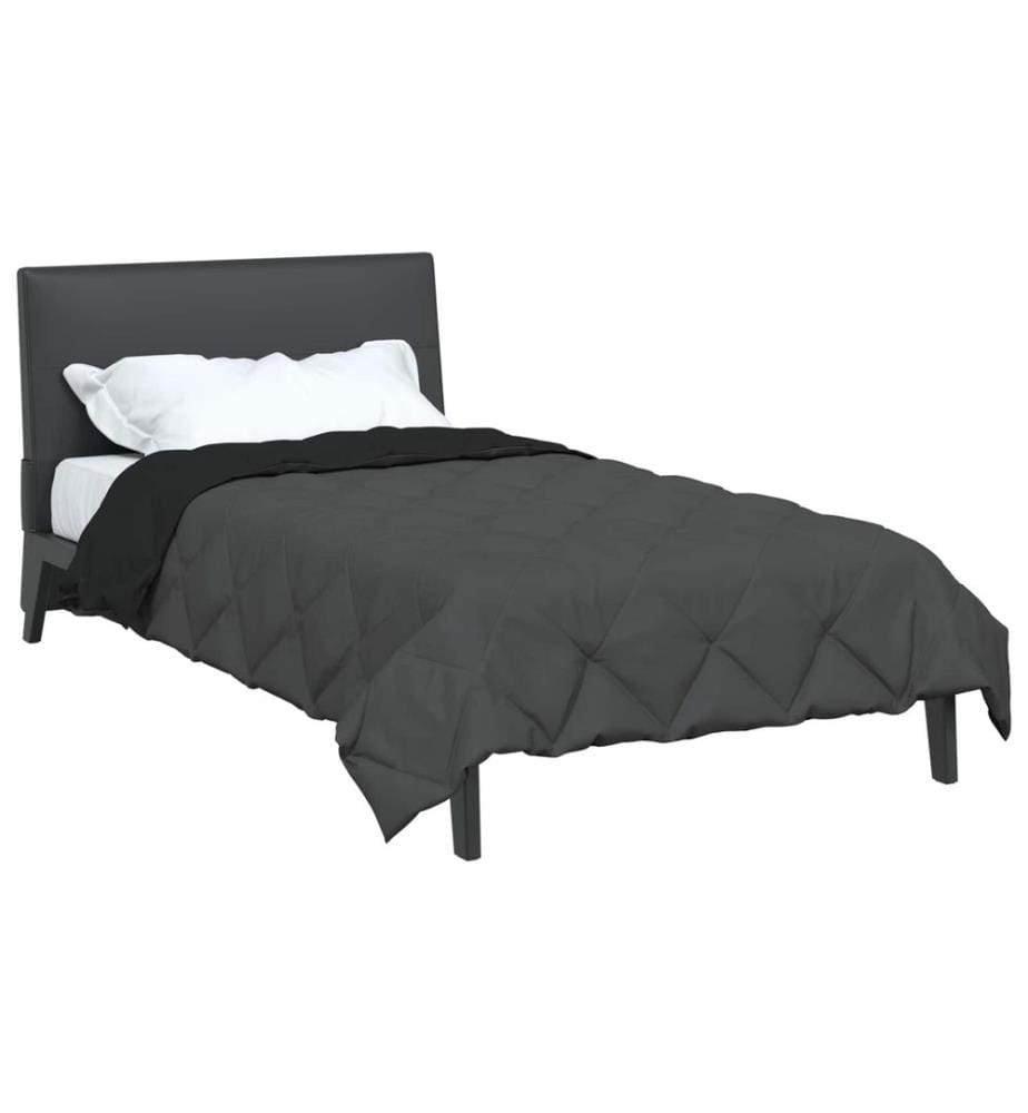 Ganzjahresbettdecke Schwarz und Anthrazit 200 x 155 cm