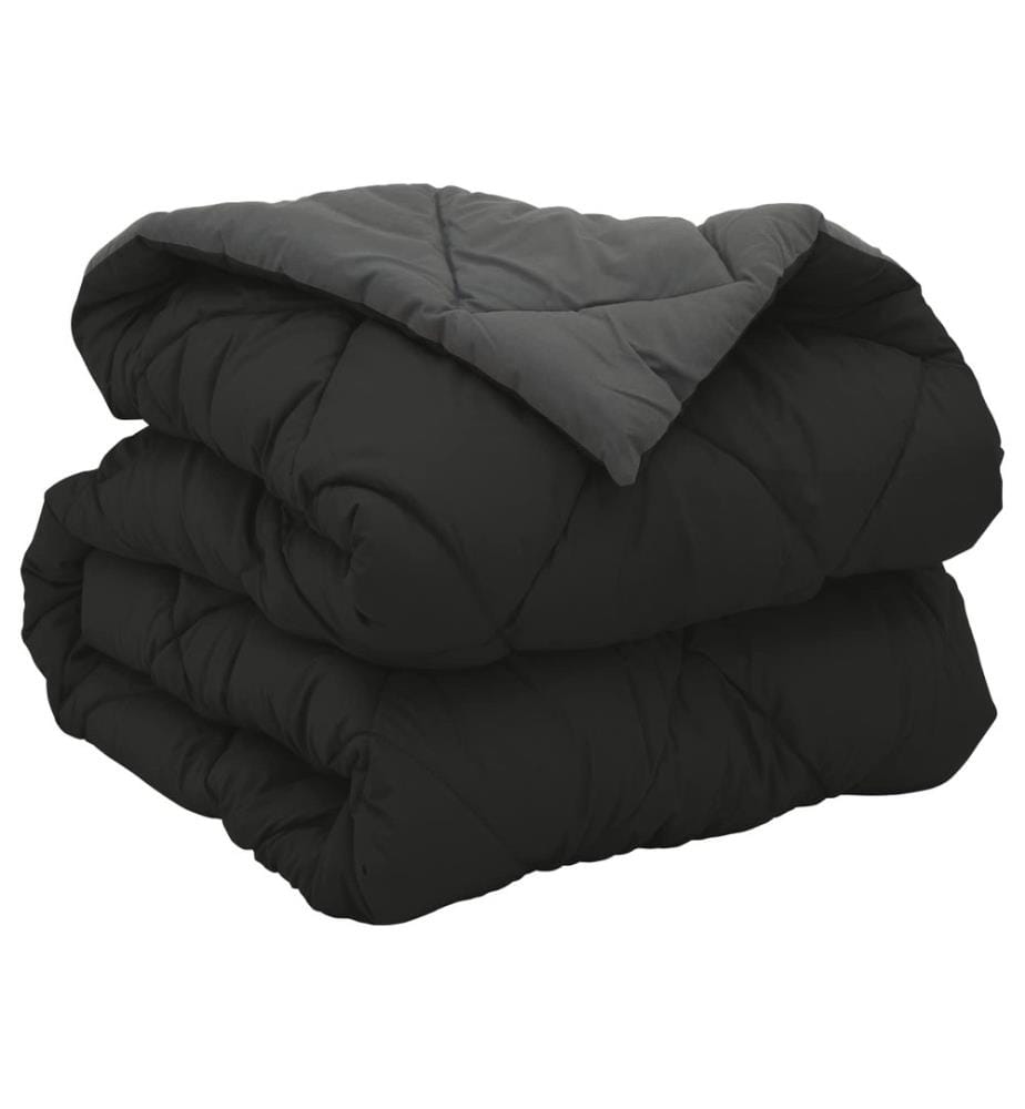 Ganzjahresbettdecke Schwarz und Anthrazit 200 x 155 cm