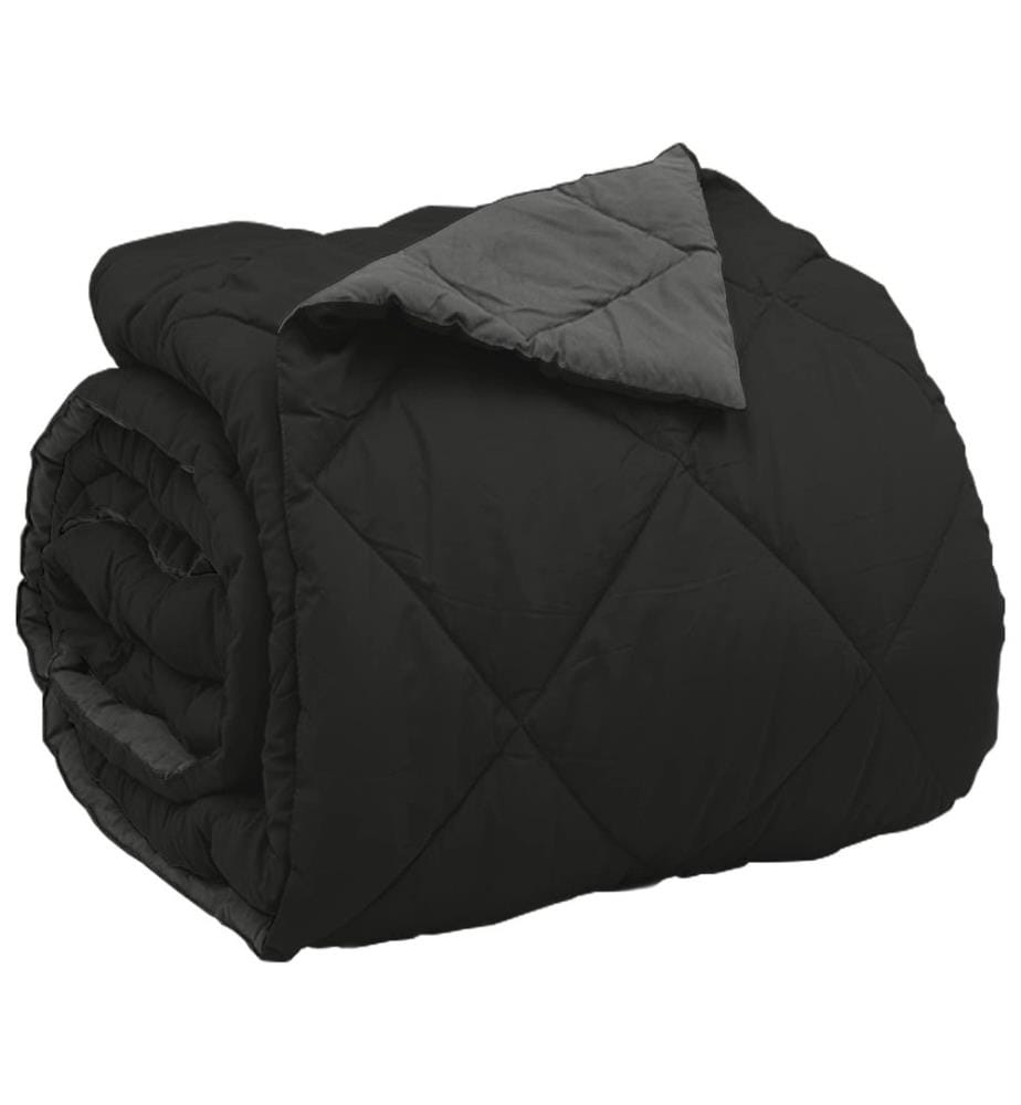 Ganzjahresbettdecke Schwarz und Anthrazit 200 x 200 cm