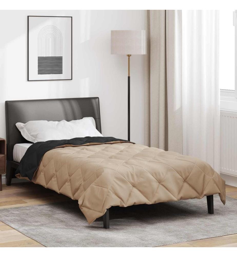 Duvet complet toute l'année Noir et Taupe 220 x 140 cm