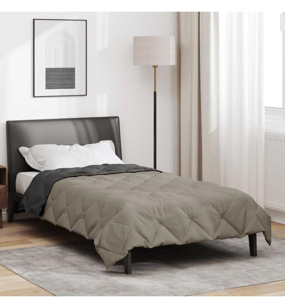 Ganzjahresbettdecke Hellgrau und Anthrazit 220 x 140 cm