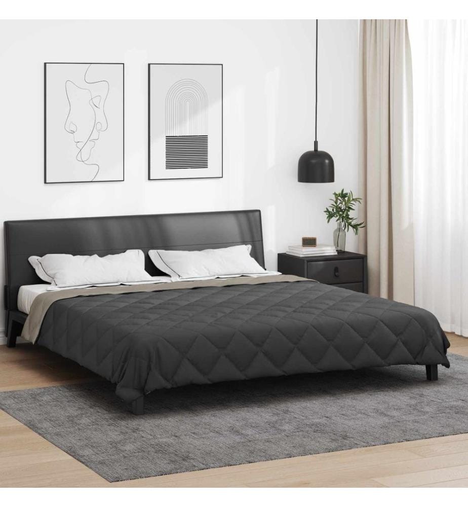 Ganzjahresbettdecke Hellgrau und Anthrazit 220 x 200 cm