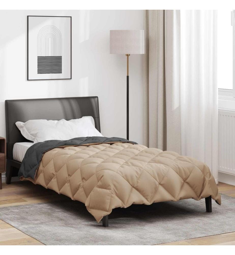 Winterbettdecke Anthrazit und Taupe 200 x 155 cm Microfiber