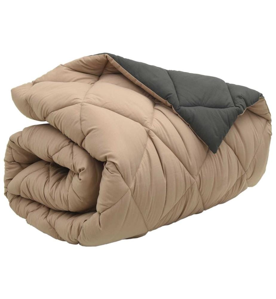 Winterbettdecke Anthrazit und Taupe 200 x 155 cm Microfiber