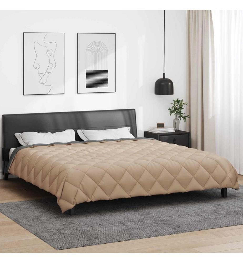Winterbettdecke Anthrazit und Taupe 240 x 200 cm Microfiber