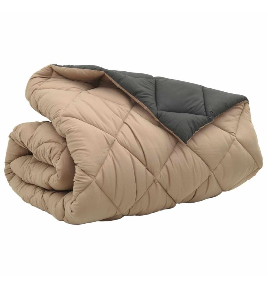 Winterbettdecke Anthrazit und Taupe 240 x 200 cm Microfiber