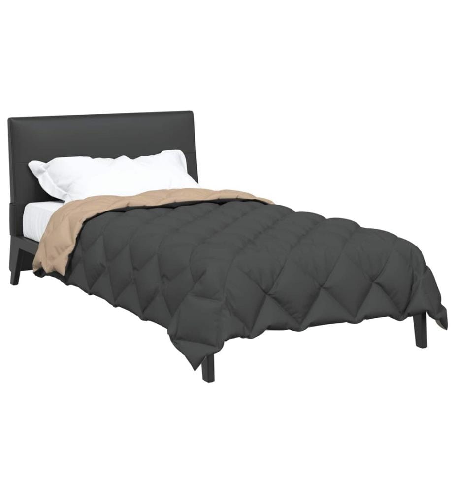 Winterbettdecke Anthrazit und Taupe 220 x 155 cm Microfiber