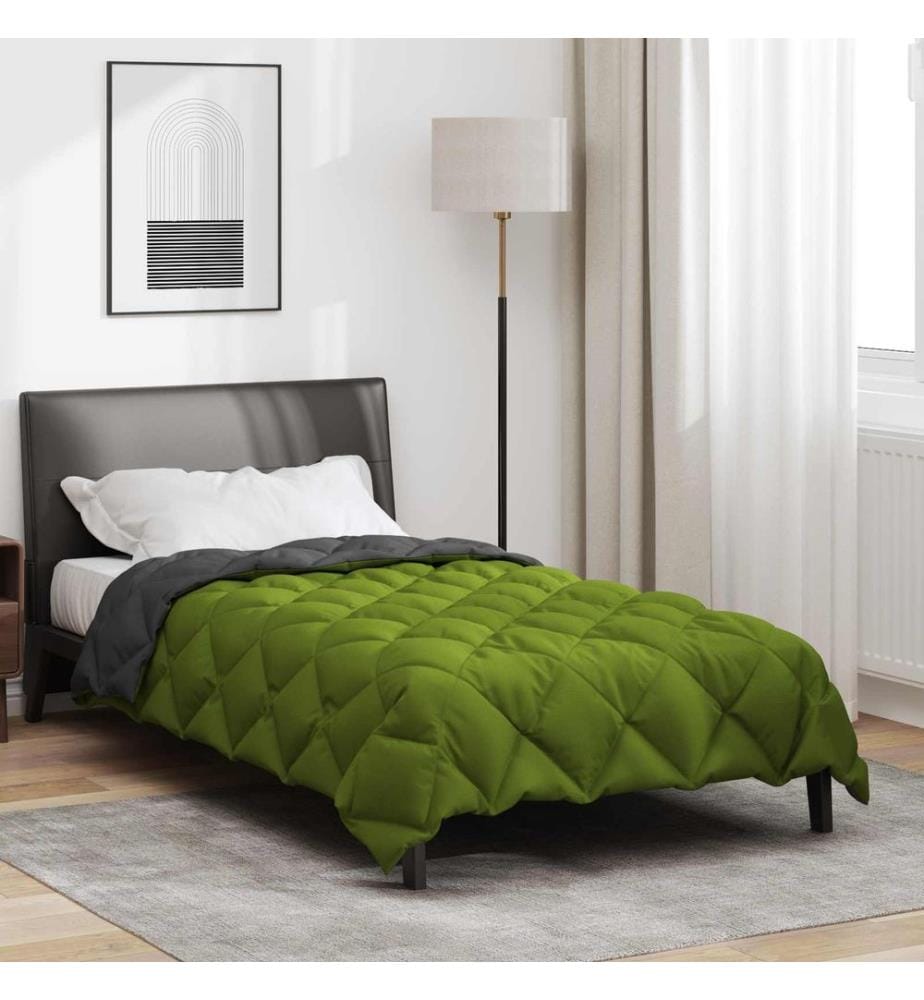 Winterbettdecke Grün und Anthrazit 200 x 155 cm Microfiber