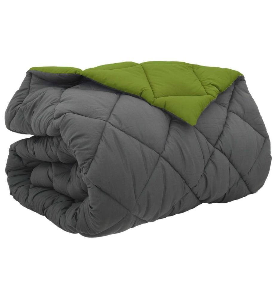Winterbettdecke Grün und Anthrazit 200 x 200 cm Microfiber