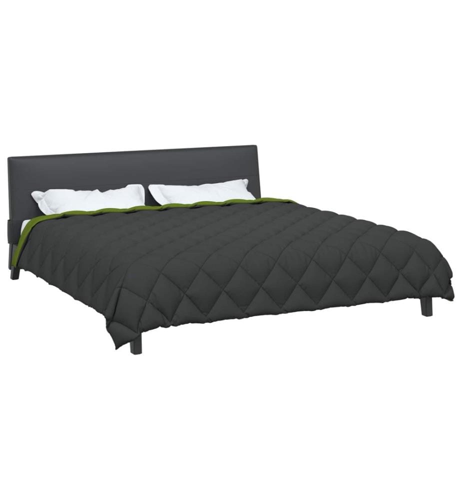 Winterbettdecke Grün und Anthrazit 240 x 200 cm Microfiber