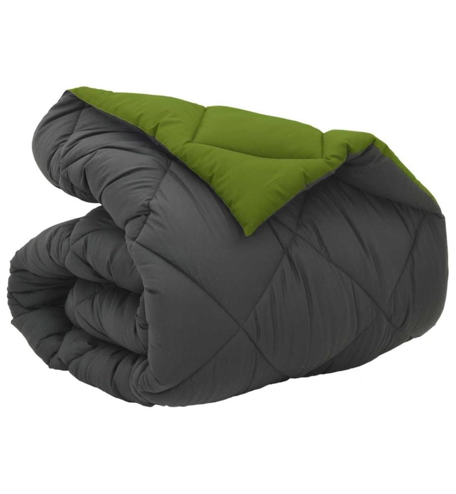 Winterbettdecke Grün und Anthrazit 220 x 155 cm Microfiber