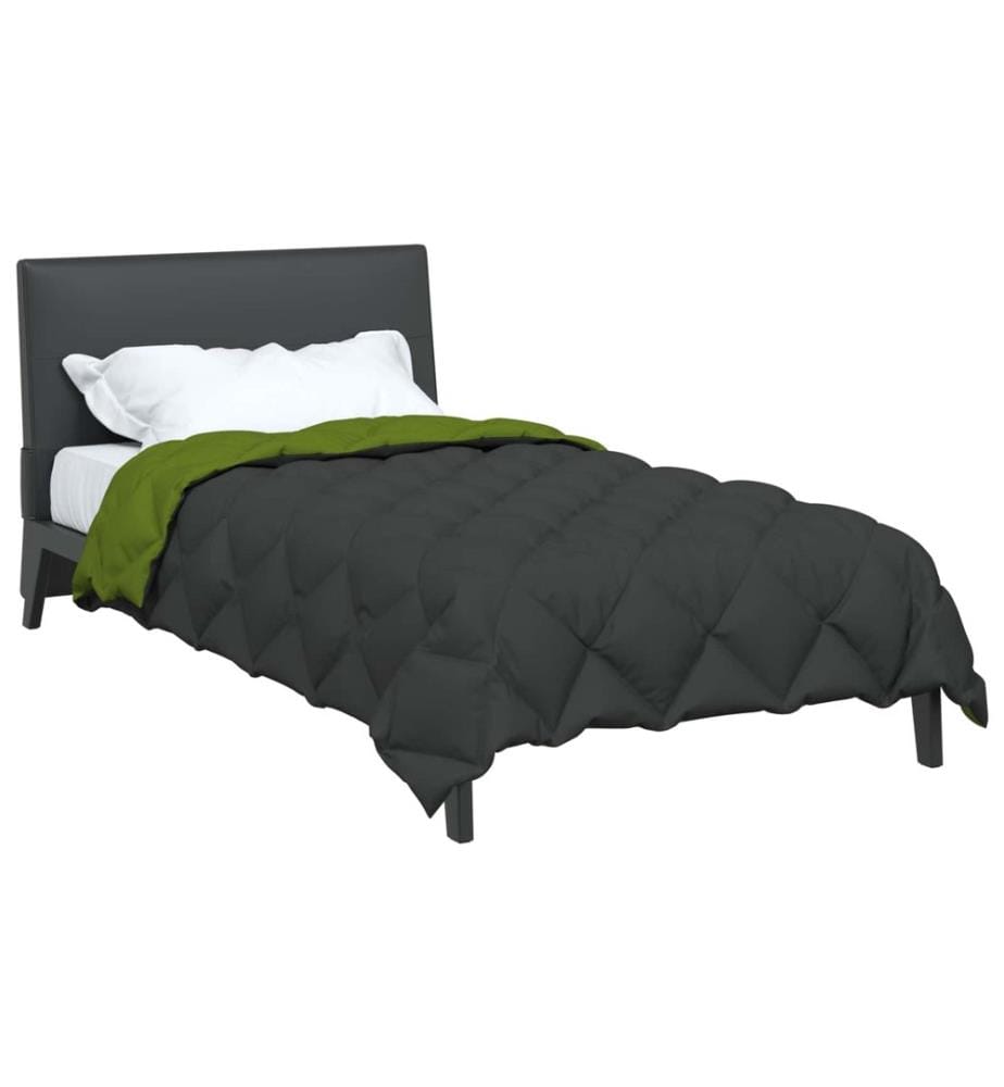 Winterbettdecke Grün und Anthrazit 220 x 155 cm Microfiber