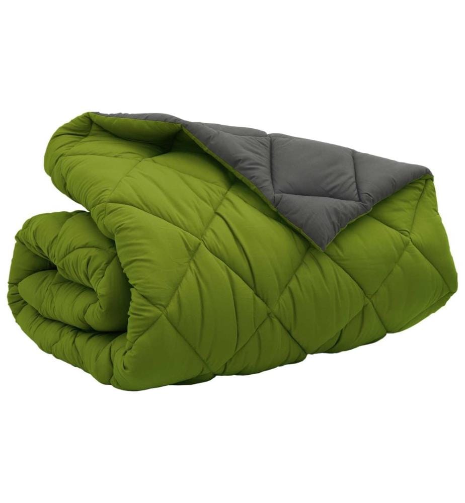 Winterbettdecke Grün und Anthrazit 220 x 240 cm Microfiber