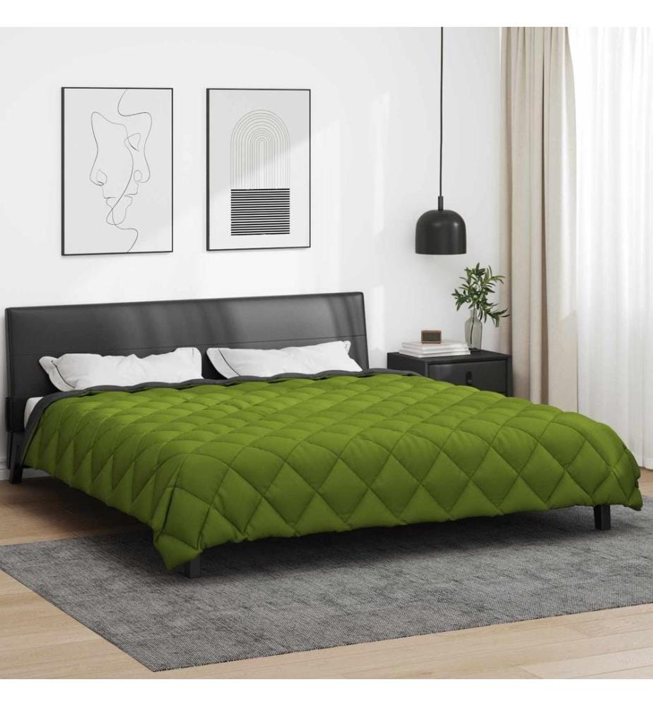 Winterbettdecke Grün und Anthrazit 220 x 260 cm Microfiber