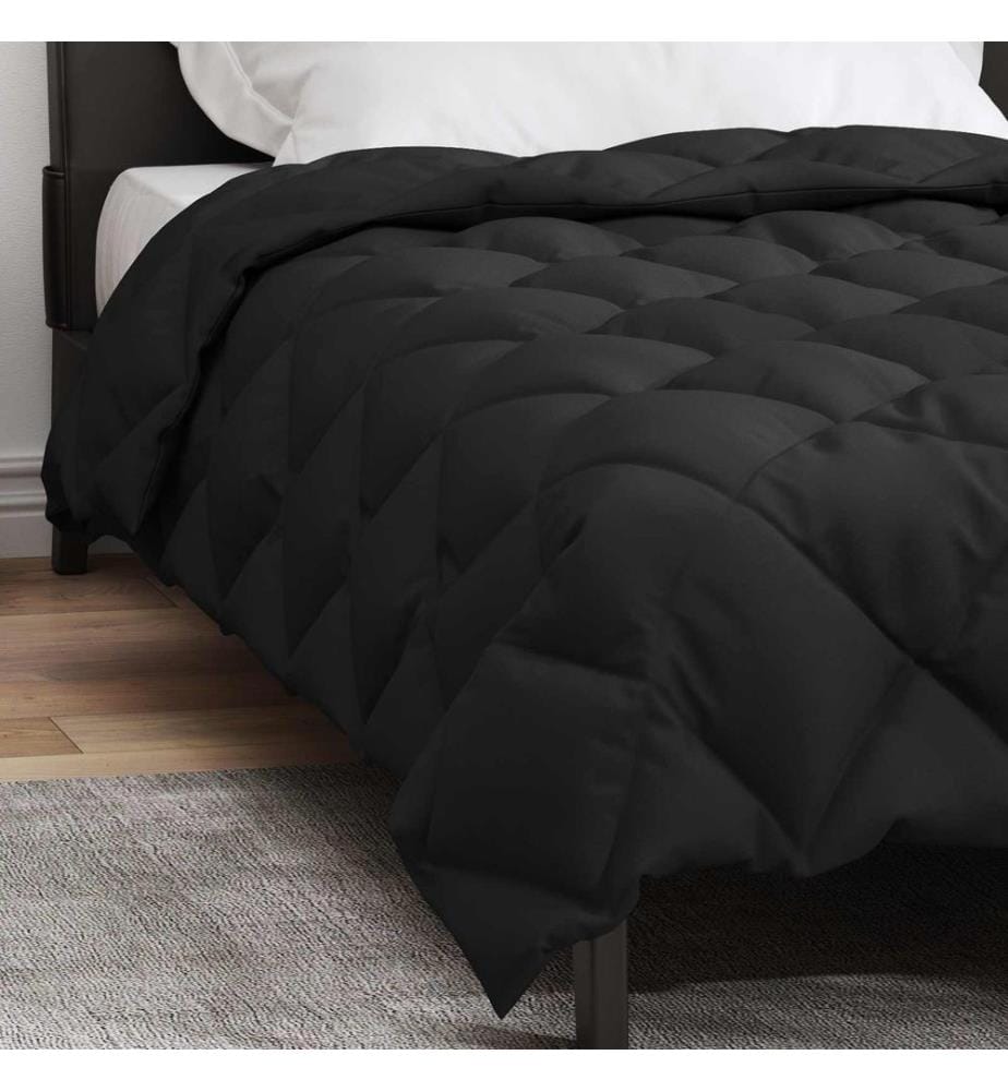 Winterbettdecke Schwarz 200 x 135 cm Microfiber