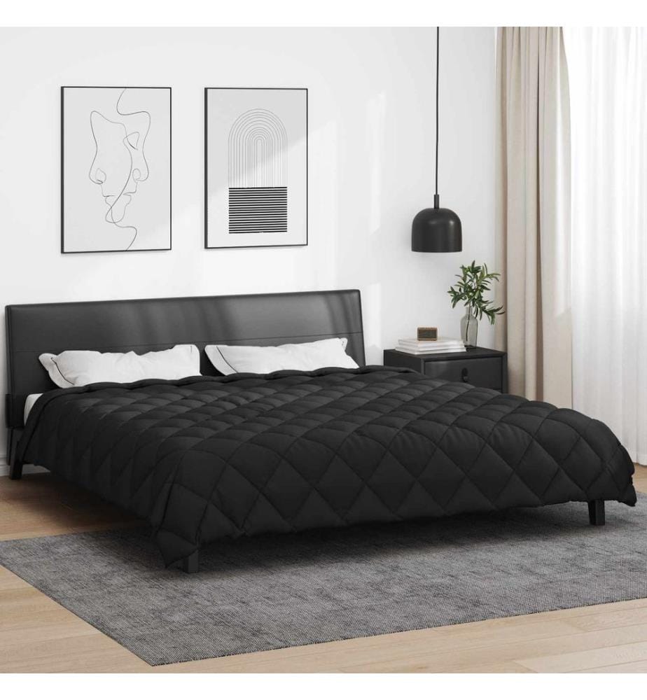 Winterbettdecke Schwarz 240 x 200 cm Microfiber