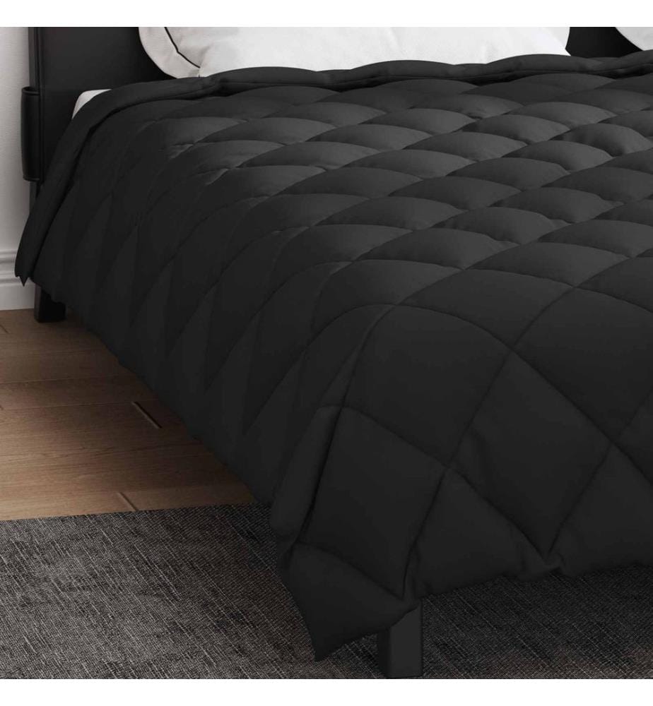 Winterbettdecke Schwarz 240 x 200 cm Microfiber