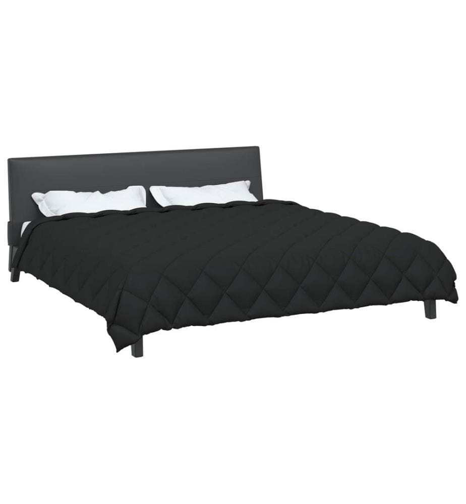 Winterbettdecke Schwarz 220 x 200 cm Microfiber