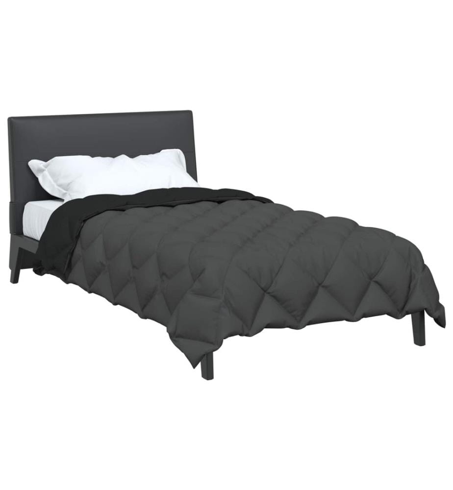 Winterbettdecke Schwarz und Anthrazit 200 x 135 cm Microfiber