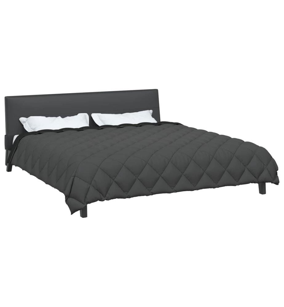 Winterbettdecke Schwarz und Anthrazit 240 x 260 cm Microfiber