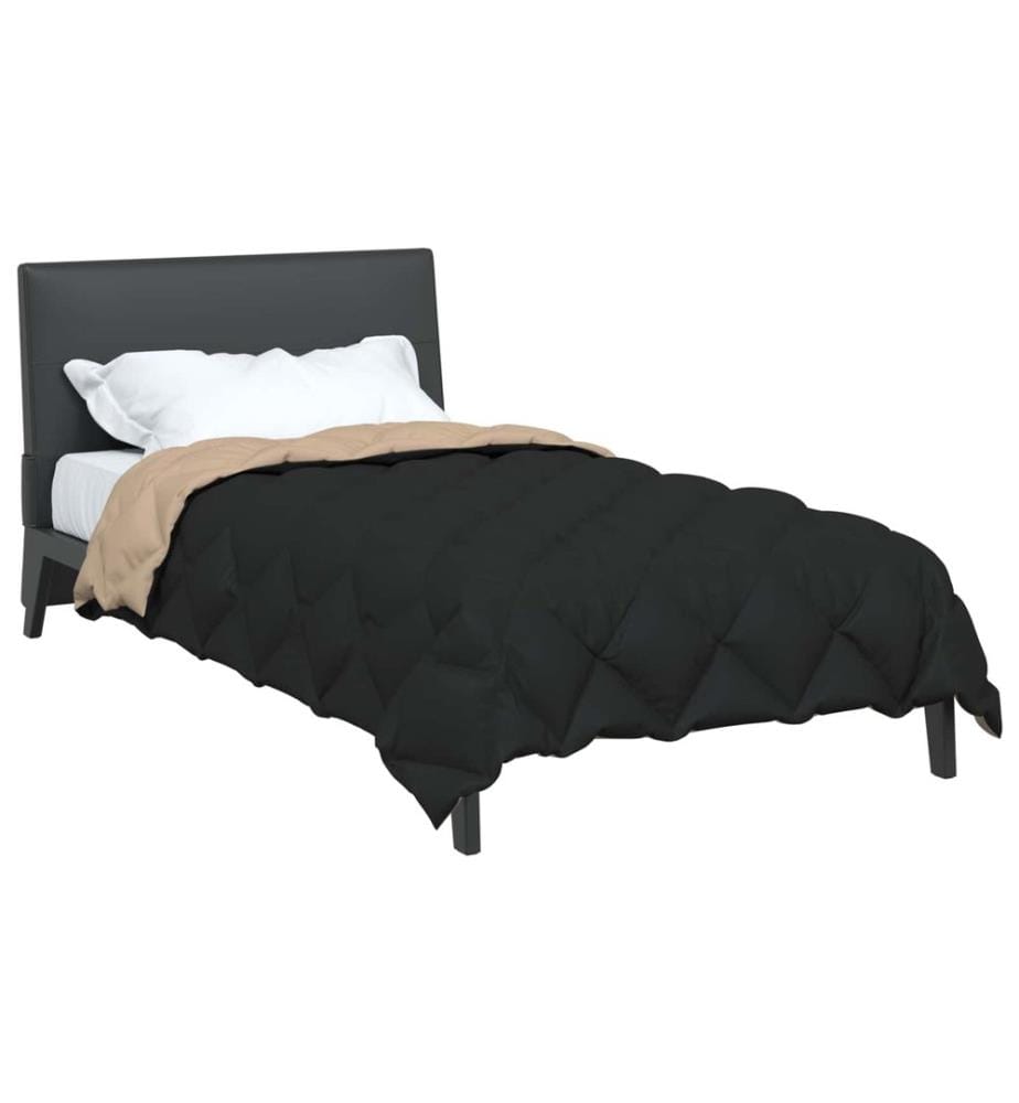 Duvet d'hiver Noir et Taupe 220 x 140 cm Microfibre
