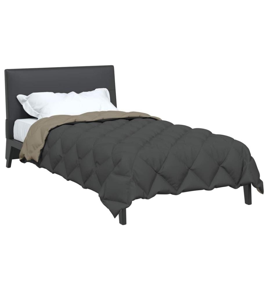 Winterbettdecke Hellgrau und Anthrazit 200 x 140 cm Microfiber