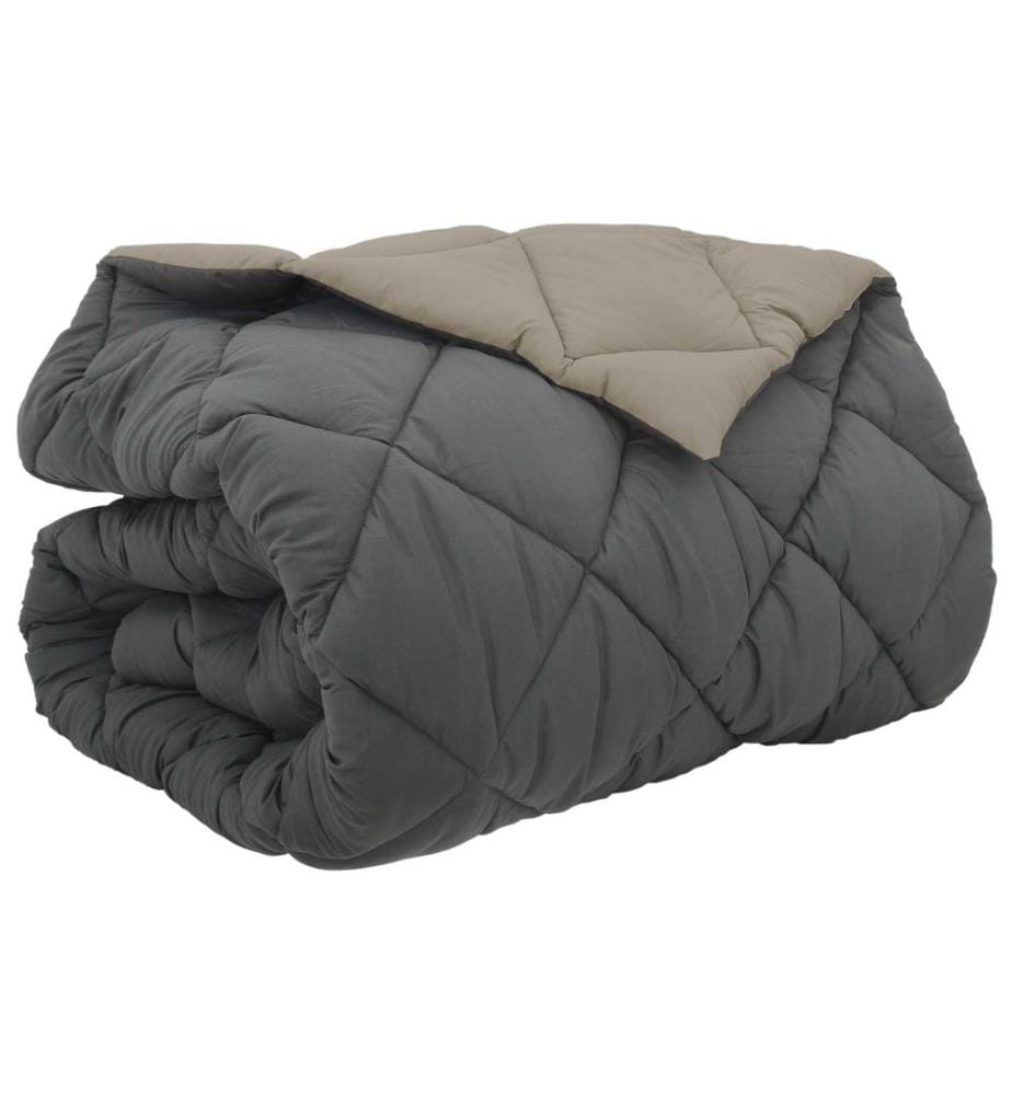 Winterbettdecke Hellgrau und Anthrazit 200 x 200 cm Microfiber
